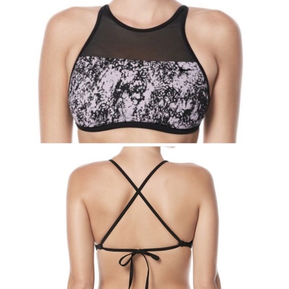 Nike High-Neck Mesh Cross-back Tie Bikini Top - Picture 8 of 9
